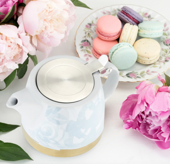Harper Blue Floral Ceramic Teapot & Infuser
