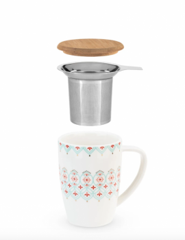 Bailey Arabesque Ceramic Tea Mug & Infuser