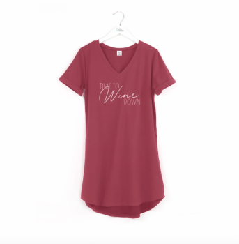 Sleep Shirt - Time To Wine Down