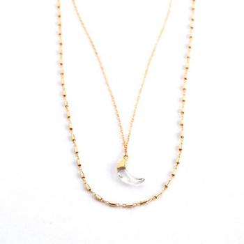 Solana Crystal Moon Necklace - Lavender Crush