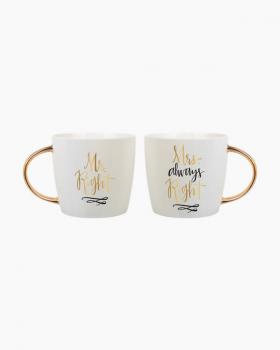 Mr. and Mrs. Right Mug Set