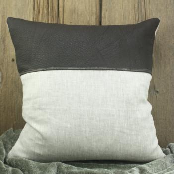 Leather + Canvas Pillow