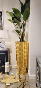 Gold Ripple Floor Vase-Large