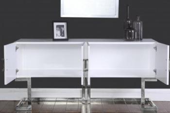 Jackie Chrome/White Console Table