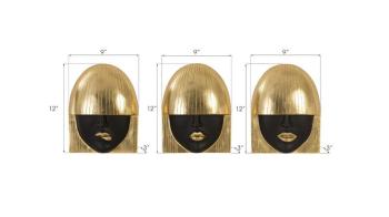 Fashion Faces Black & Gold Wall Art Set of 3-Small