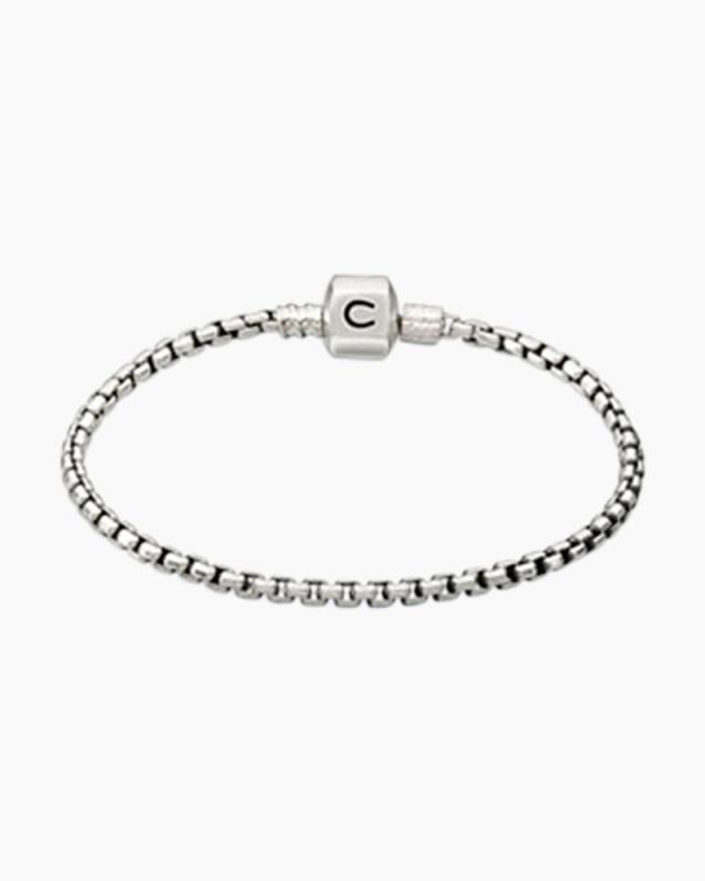 Oxidized Silver Box Chain Bracelet