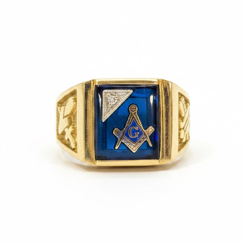 Men’s Masonic Sapphire Ring