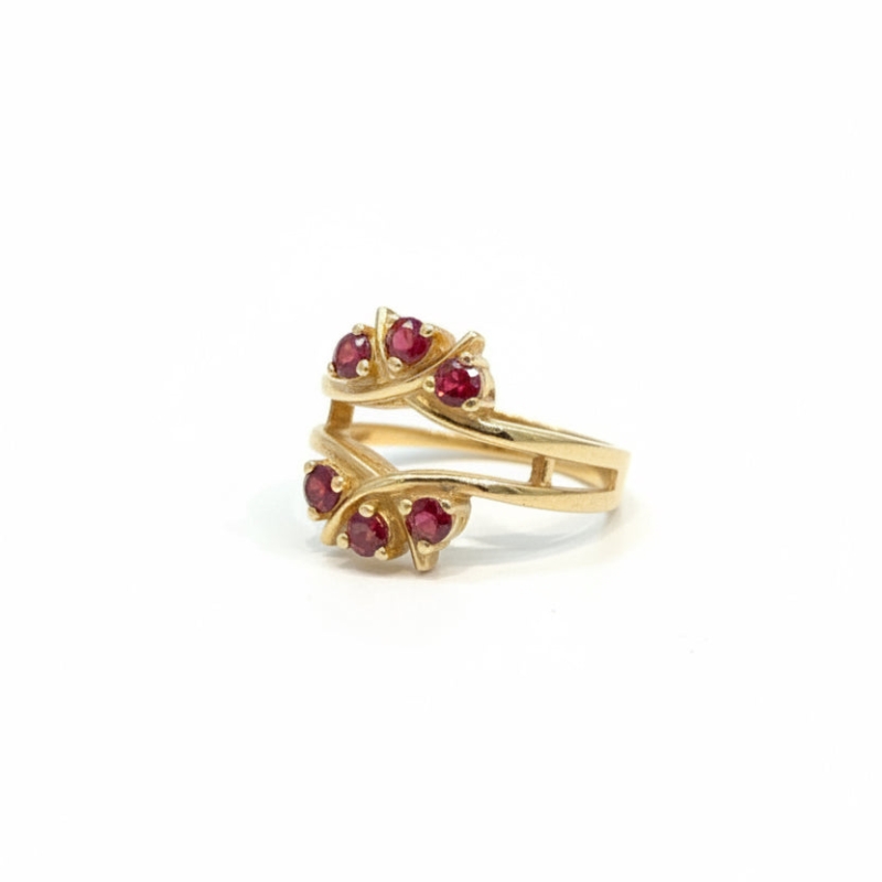 Women's Gold and Ruby Diamond Ring Wrap