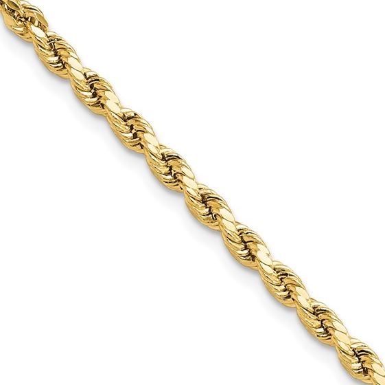 10k 3mm Solid Rope Chain
