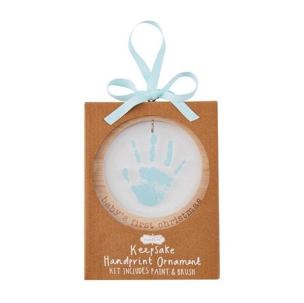 Blue Acrylic Handprint Ornament