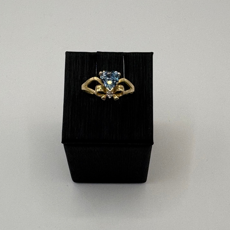 Heart-Shaped Blue Topaz Ring