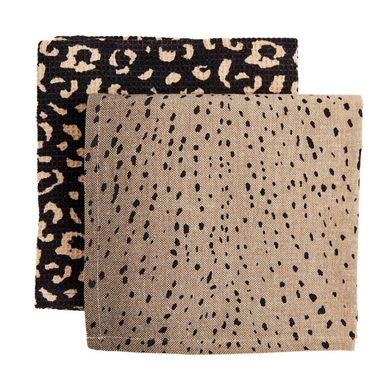 Animal Print Towels, 2 asst