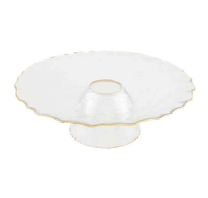 Gold Edge Pedestal/Chip & Dip Server