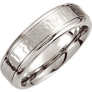 7.0mm Grooved with Hammer Finish Dura Cobalt Band