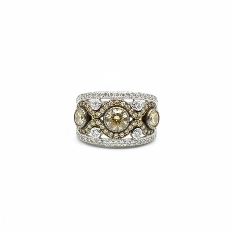 Two Tone Multi Stone Ring