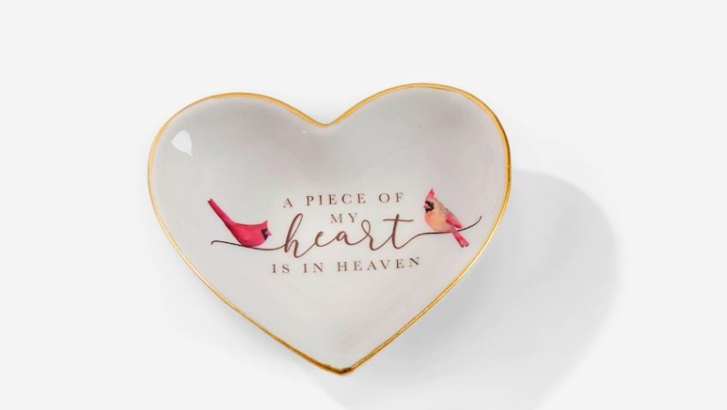 Ceramic Heart Trinket Dish, 2 Asst