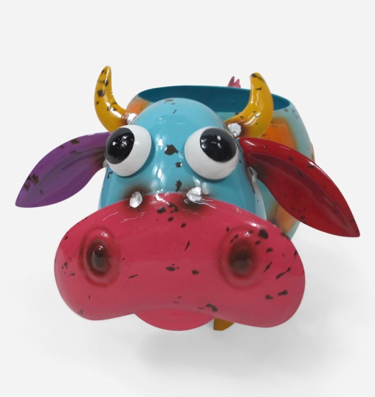 Metal Cow Garden Planter
