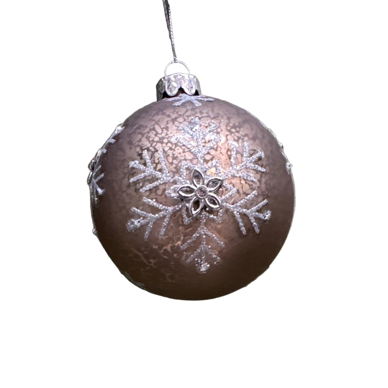 Glass Ball Ornaments with Glitter Snowflakes