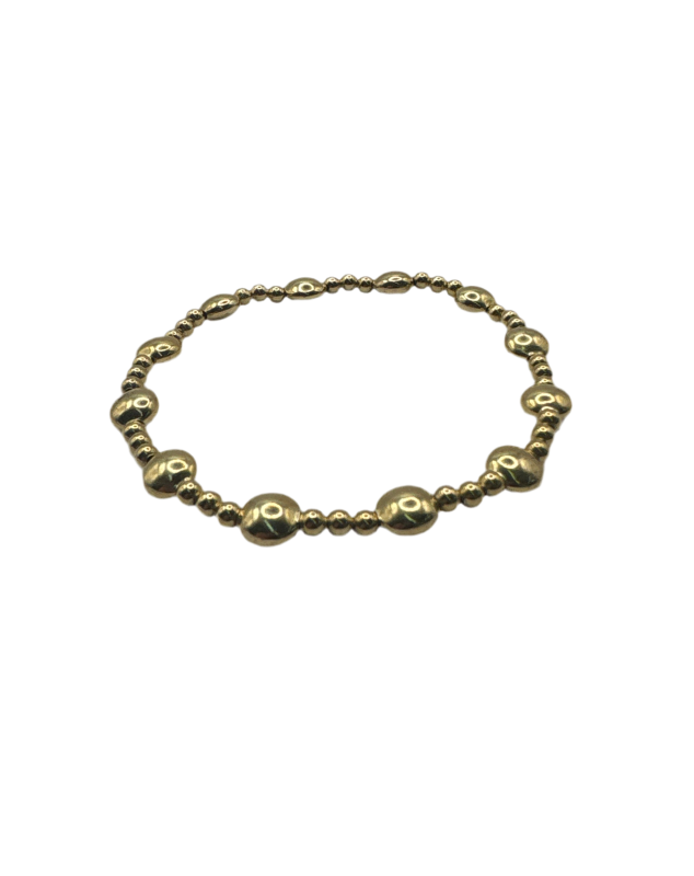 Honesty Gold Sincerity Pattern 6mm Bead Bracelet