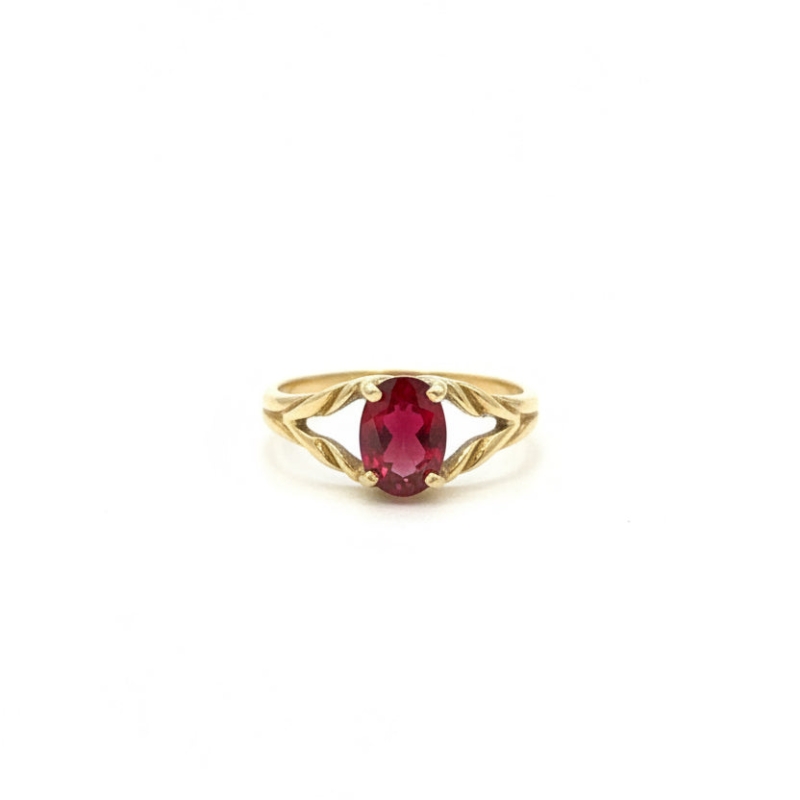 Garnet Twist Ring