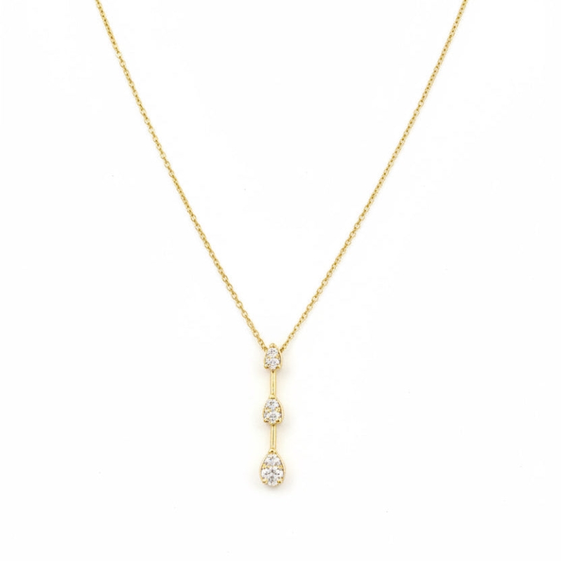 Triple Diamond Drop Necklace
