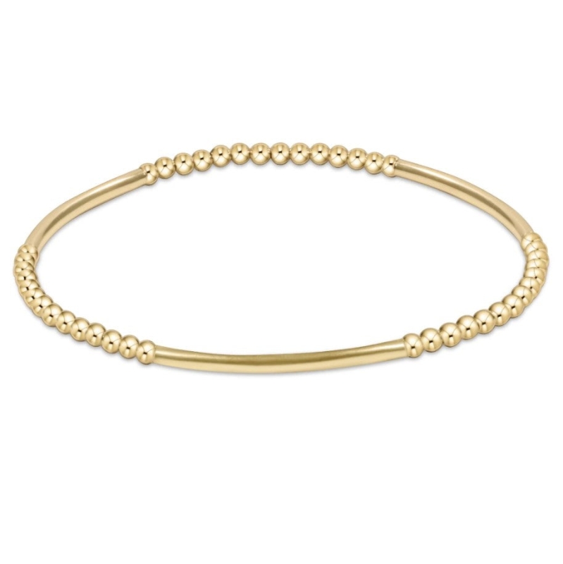 Bliss Bar Gold Pattern 2.5mm Bead Bracelet