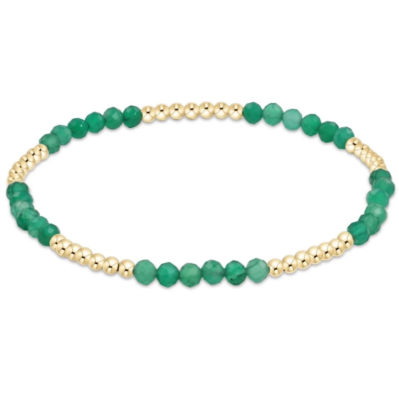 Blissful 2.5mm Bead Bracelet - Green Onyx