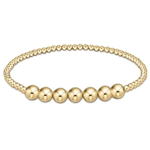 Classic Gold Beaded Bliss 3mm Bead Bracelet - 6mm Gold