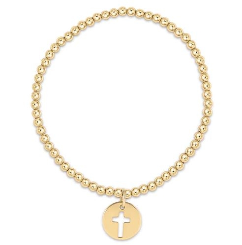 Classic Gold 3mm Bead Bracelet - Blessed Disc