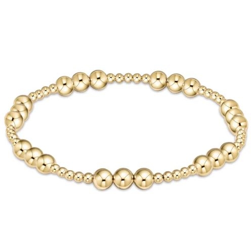 Classic Joy Pattern 5mm Bead Bracelet - Gold