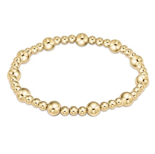 Classic Sincerity Pattern 6mm Bead Bracelet - Gold