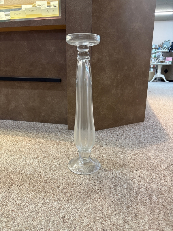 Large Clear Glass Candle Holder