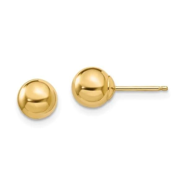6mm Gold Ball Stud Earrings