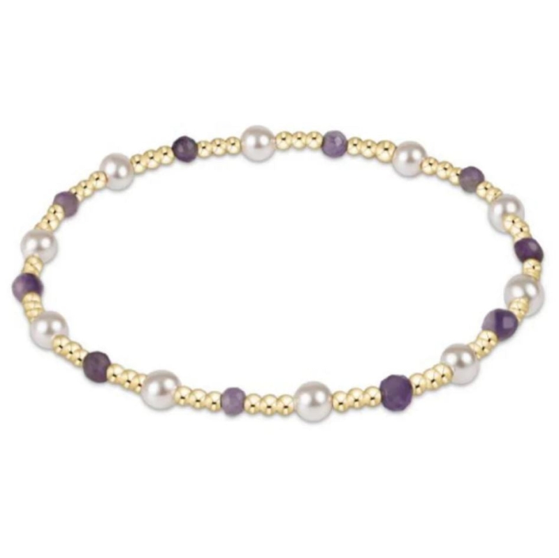 Pearl Sincerity Pattern 4mm Bead Bracelet - Amethyst