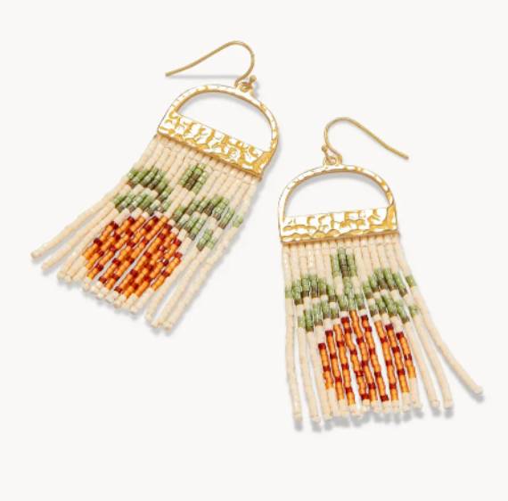 Bitty Bead Earrings Pineapple