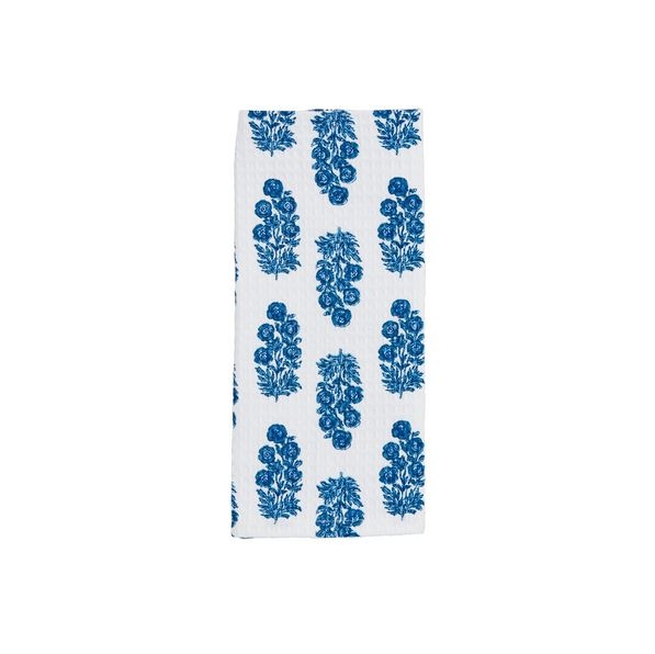 Block Print Blue Floral Towel