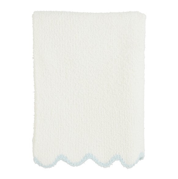 Blue Scallop Chenille Blanket