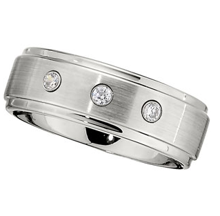 Dura Cobalt Diamond Band with Satin Finish