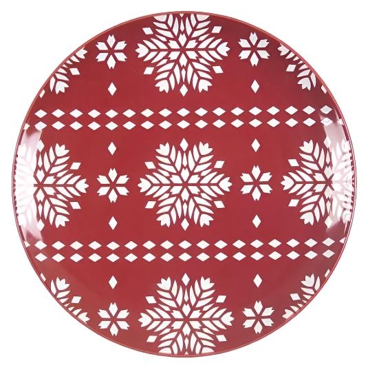 Colorwave Raspberry Snowflake Accent Salad Plate, Set of 4