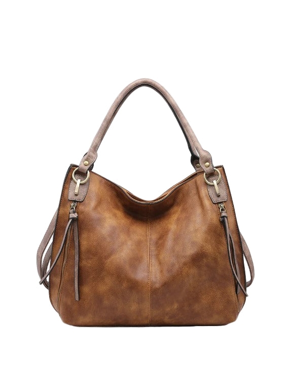 Connar Distressed Tote- Brown