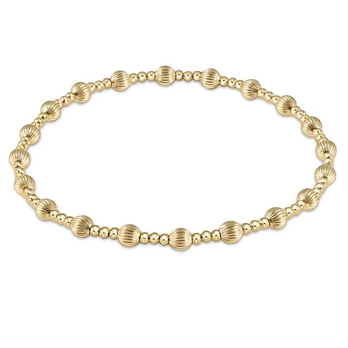 Dignity Sincerity Pattern 4mm Bead Bracelet - Gold