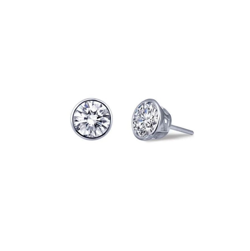 Bezel-Set Stud Earrings