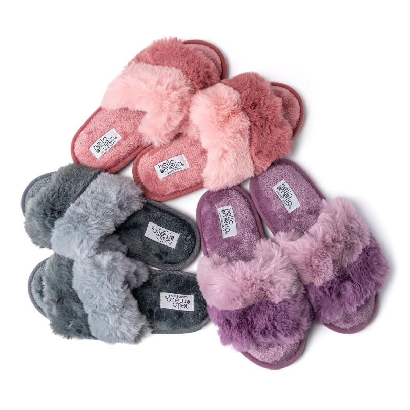 Cotton Candy Puff Slippers, asst colors