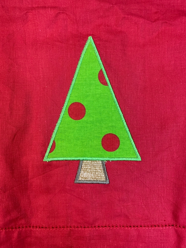 Red Christmas Tree Table Runner