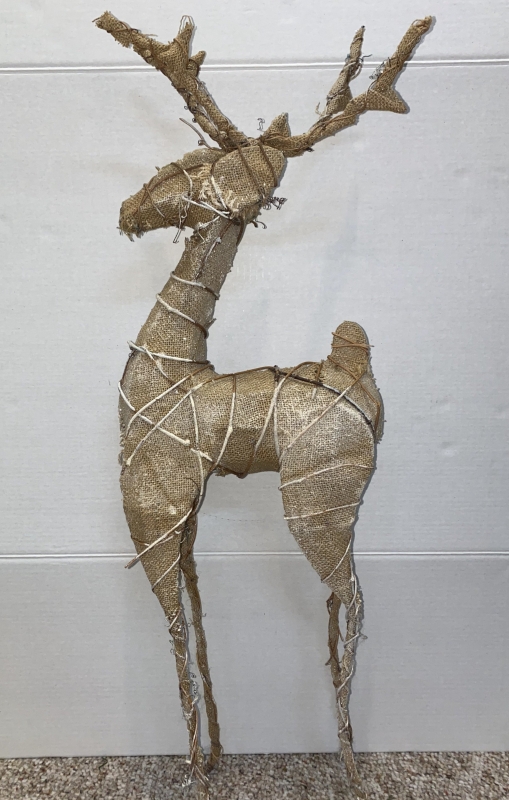 Burlap And Glitter Reindeer