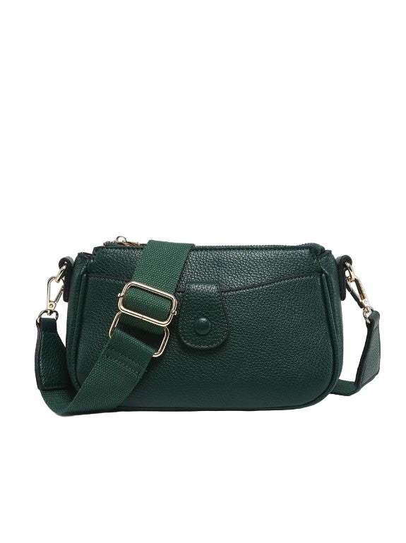 Kallie Snap Front Crossbody - Hunter Green