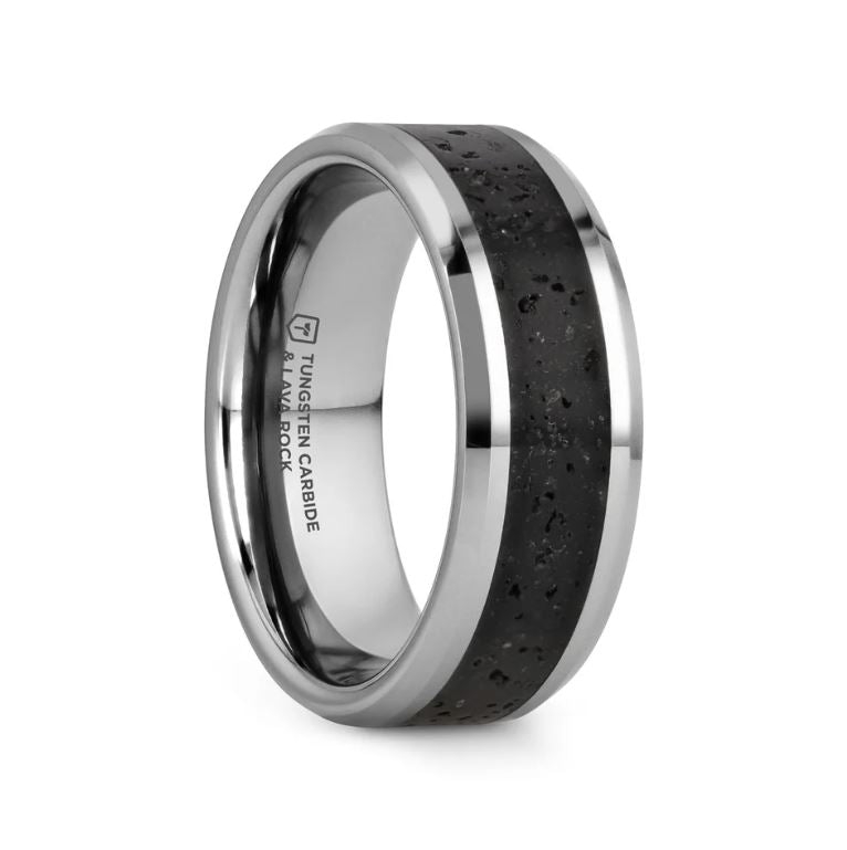 Kilauea Tungsten Wedding Band