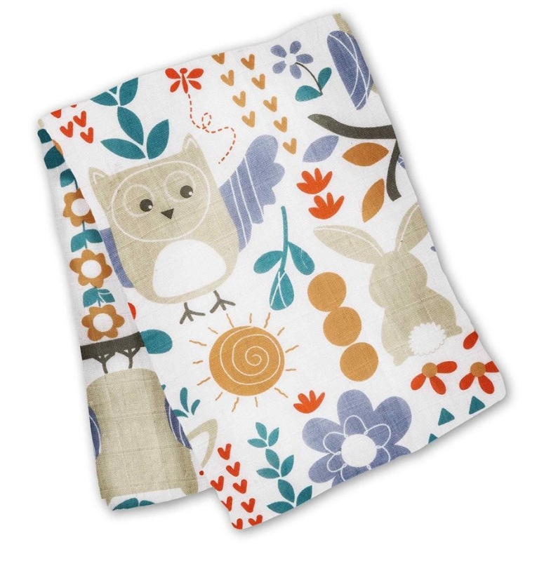 Leika Cotton Swaddle – Owl & Bunny