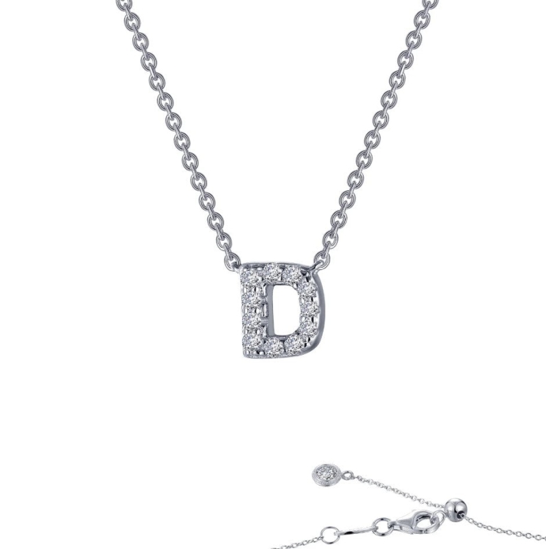 Block Letter D Pendant Necklace