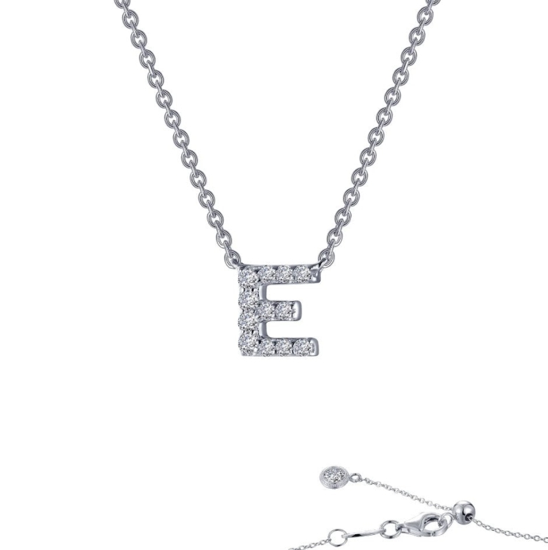 Block Letter E Pendant Necklace